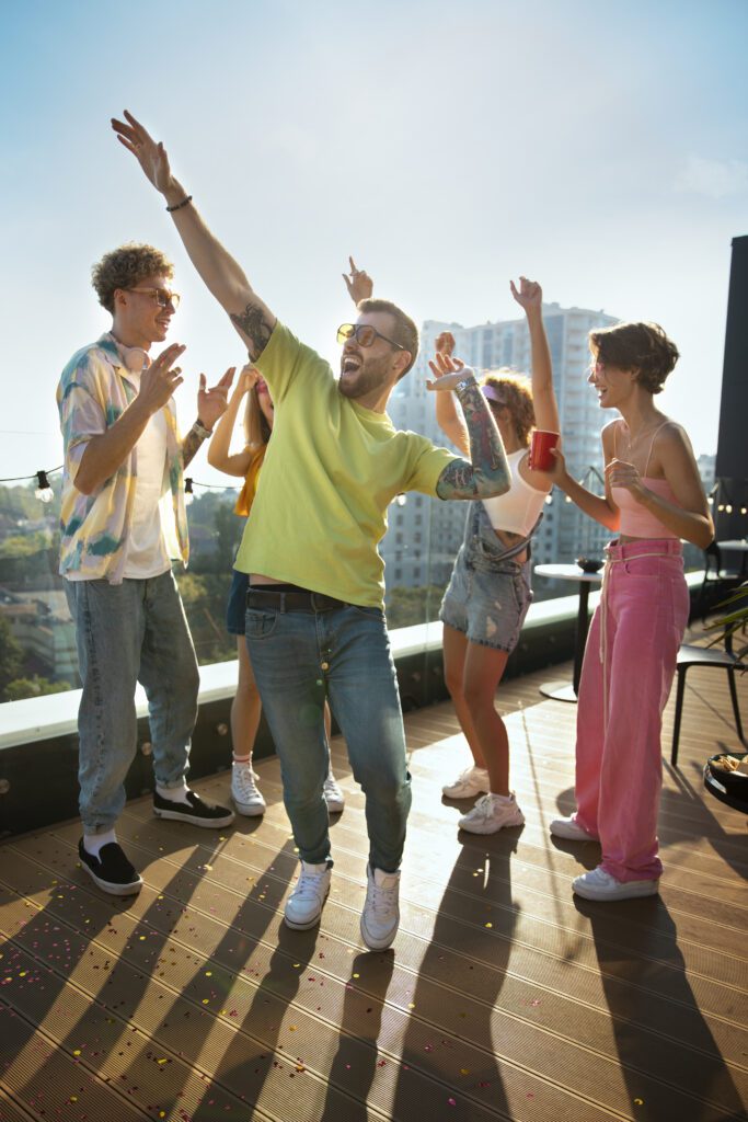 web-stories 2 Full Shot Happy Young People Partying Outdoors